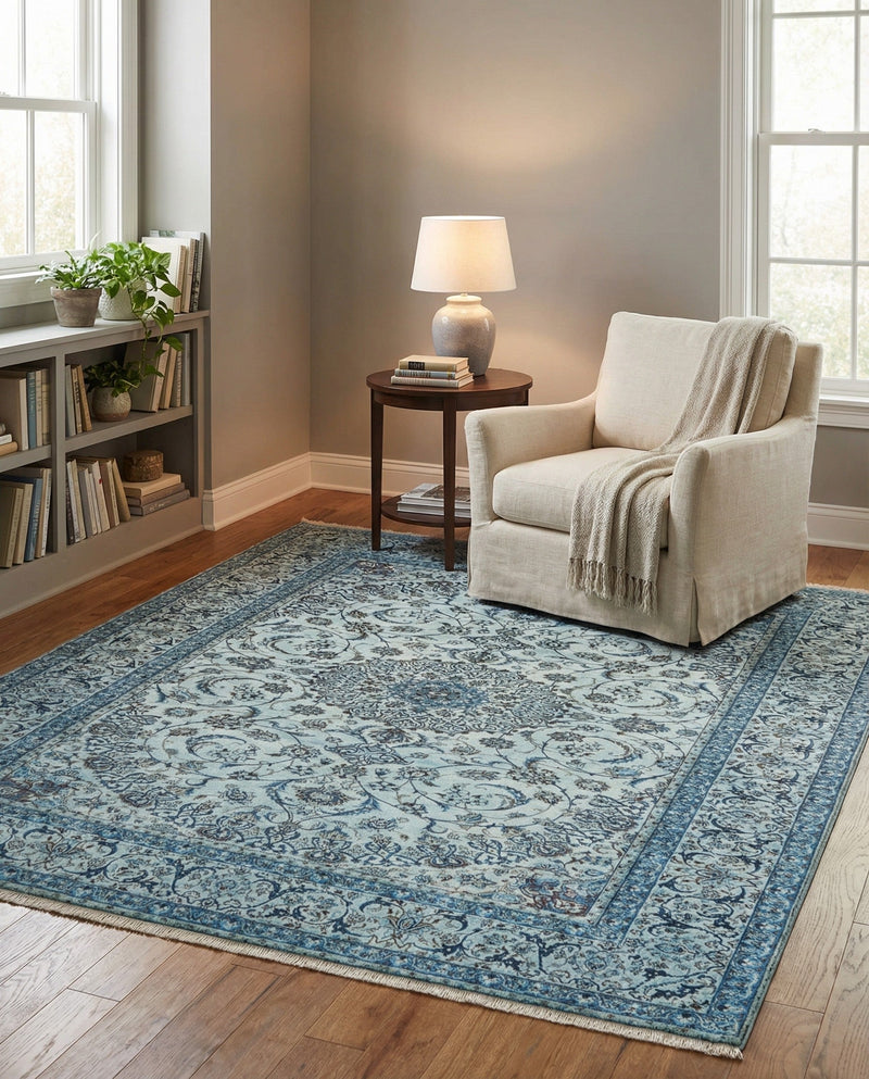 Bazaar Chic Collection Area Rug -  El Jadida Square Blue  lifestyle 47