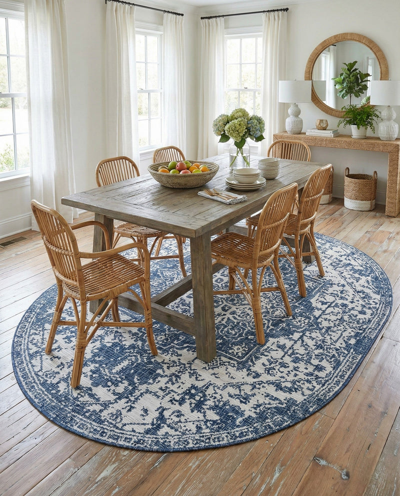 Urban Oasis Rugs Collection Area Rug -  Penthouse (Blue) Oval Blue  lifestyle 34