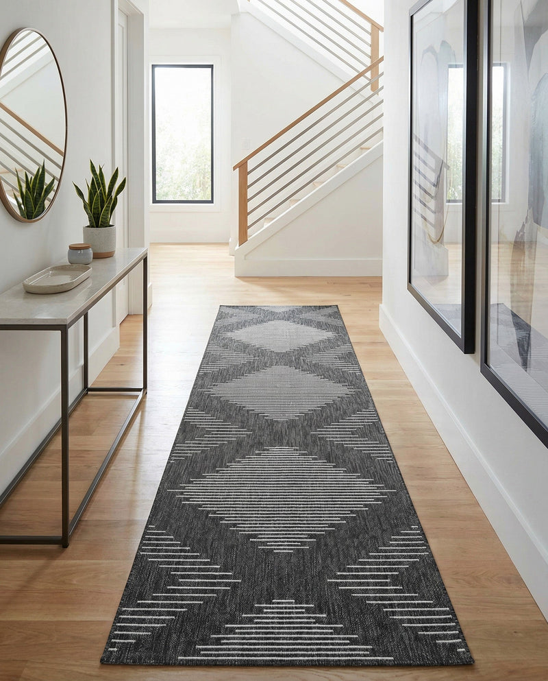 Urban Terrace Collection Area Rug -  Chelsea (Charcoal Gray) Runner Charcoal Gray  lifestyle 30