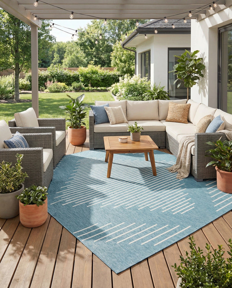 Urban Terrace Collection Area Rug -  Chelsea (Light Aqua) Square Light Aqua  lifestyle 59