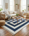 Sahara Chic Collection Area Rug -  Casablanca Rectangle Blue  lifestyle 65