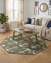 Seaside Haven Rugs Collection Area Rug - Sapphire (Green) Octagon Green  lifestyle 61