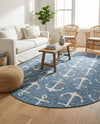 Seaside Haven Rugs Collection Area Rug - Sapphire (Blue) Oval Blue  lifestyle 25