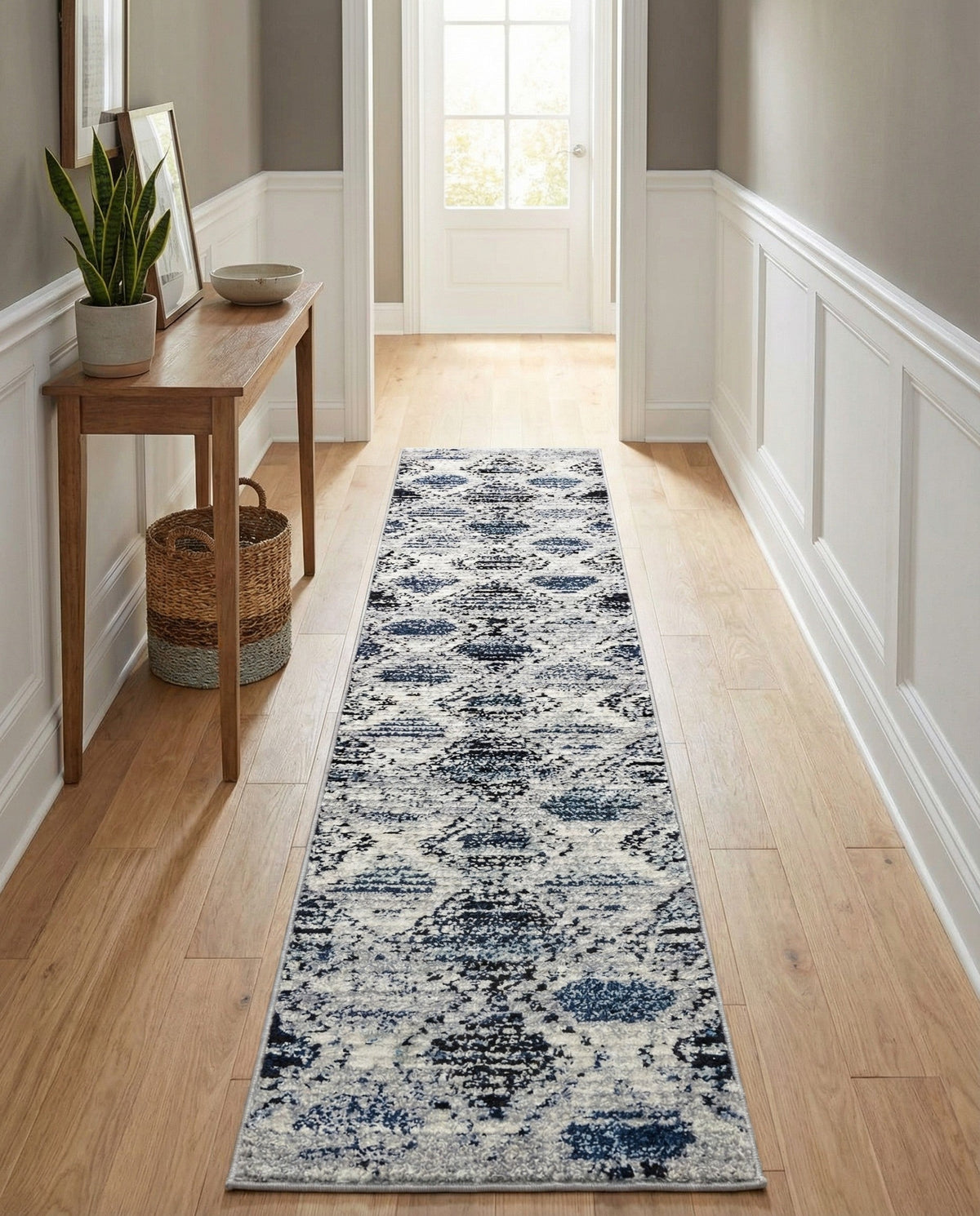 Marrakech Mosaic Collection Area Rug -  Atlas Runner Blue Gray  lifestyle 36