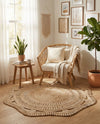 Woven Seaside Jute Collection Area Rug - Nantucket Round Natural and White  lifestyle 21