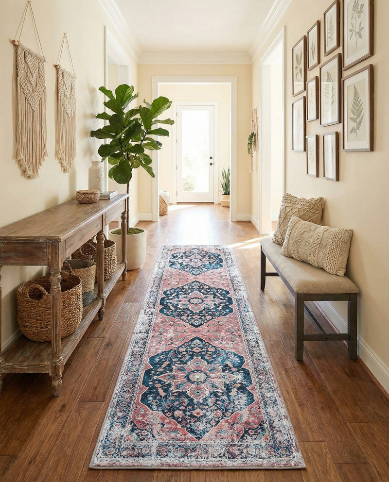 Laguna Sands Collection Area Rug -  Zuma Runner Navy Blue  lifestyle 64