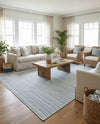 Seaside Stripes Collection Area Rug -  Boardwalk (Teal) Rectangle Teal  lifestyle 8