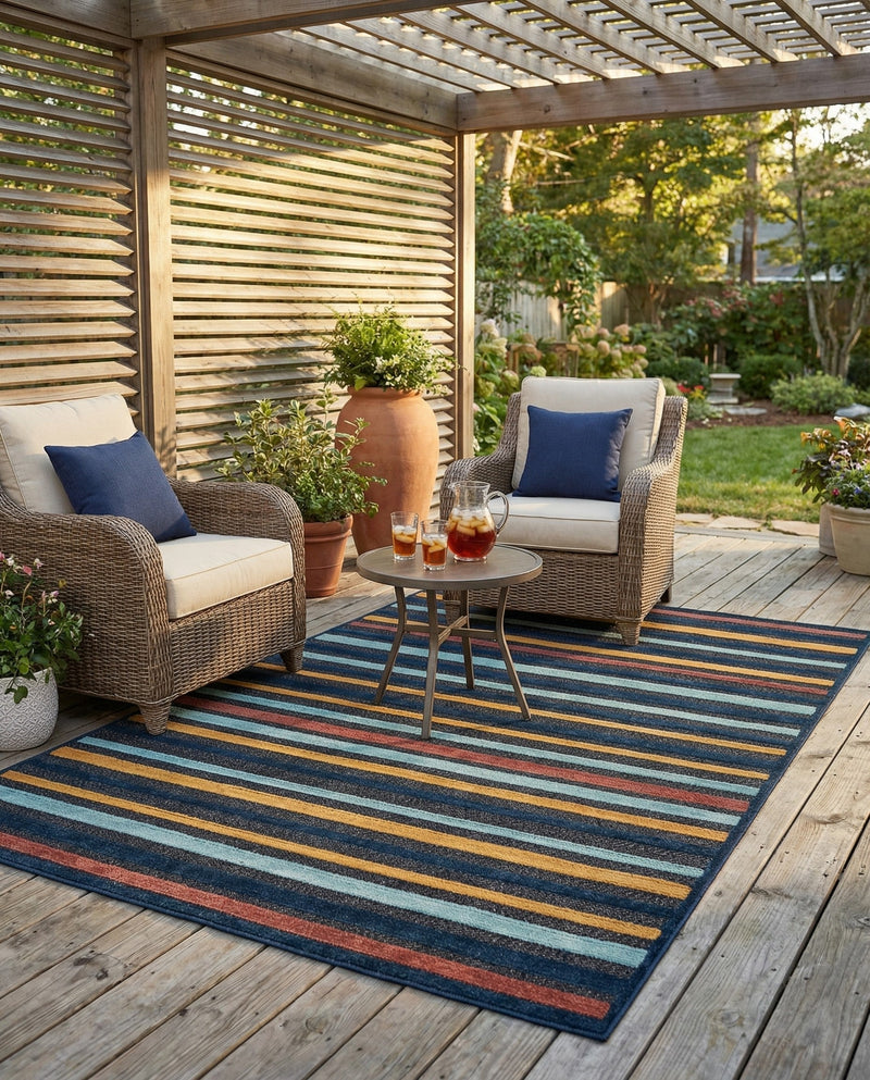 Caribbean Terrace Collection Area Rug -  Martinique Rectangle Charcoal  lifestyle 23