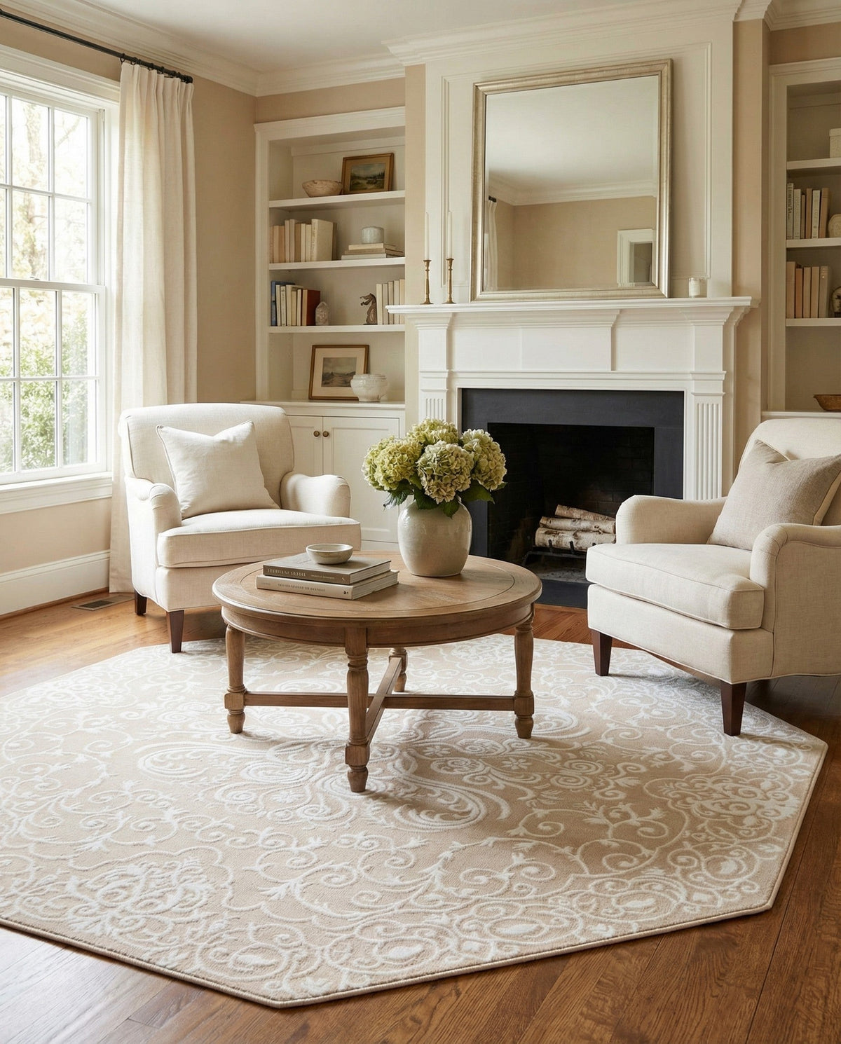 Andes Summit Collection Area Rug -  Lanín Octagon Beige  lifestyle 84