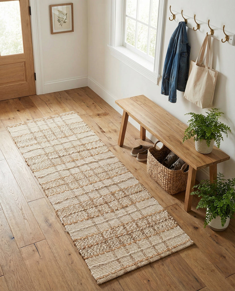 Sequoia Handwoven Jute Collection Area Rug - Charleston Runner Ivory  lifestyle 28