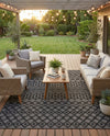 Garden Lattice Charm Collection Area Rug -  Pergola (Charcoal) Rectangle Charcoal  lifestyle 19