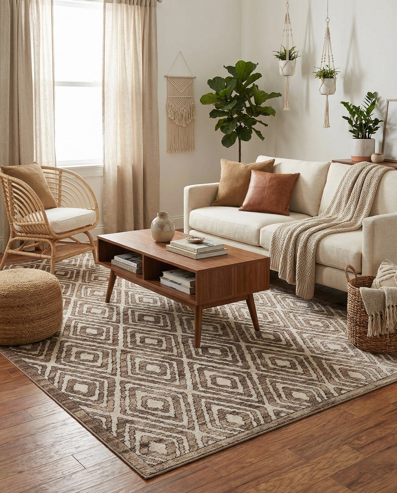 Sanctuary Retreat Collection Area Rug -  Oasis Rectangle Chocolate Brown  lifestyle 33