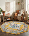 Beverly Grove Collection Area Rug -  Fairfax (Yellow) Octagon Yellow  lifestyle 70