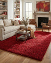 Plush Oasis Collection Area Rug - Serenity (Cherry Red) Rectangle Cherry Red  lifestyle 11