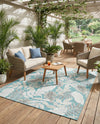 Seaside Blooms Collection Area Rug -  Serene Rectangle Light Blue  lifestyle 68