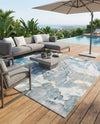 Urban Terrace Collection Area Rug -  Vertex Rectangle Blue and Ivory  lifestyle 27