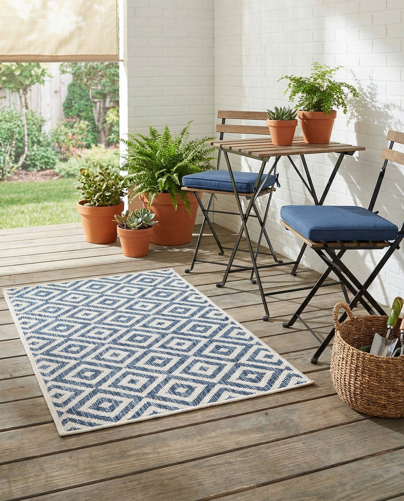 Urban Oasis Rugs Collection Area Rug -  Rooftop (Blue) Rectangle Blue  lifestyle 19