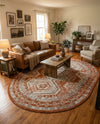 Savannah Elegance Collection Area Rug -  Tybee (Terracotta) Oval Terracotta  lifestyle 49