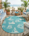 Seaside Haven Rugs Collection Area Rug -  Beachcomber Oval Teal  lifestyle 62