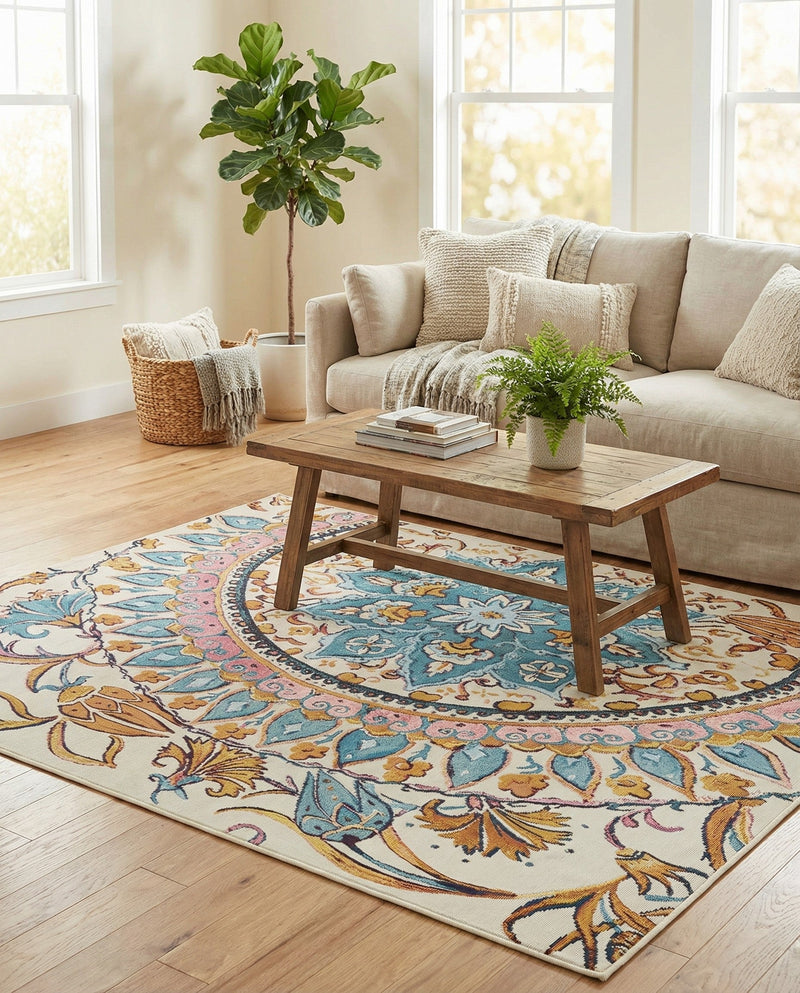 Patio Heritage Collection Area Rug - Tuscany Rectangle Multi  lifestyle 10