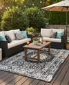 Patio Heritage Collection Area Rug -  Lafayette (Black and White) Rectangle Black and White  lifestyle 22