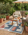 Coastal Terrace Collection Area Rug -  Sail Rectangle Ivory and Blue  lifestyle 8