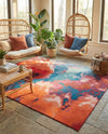 Urban Terrace Collection Area Rug -  Patio Rectangle Gray and Pink  lifestyle 24
