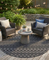 Garden Lattice Charm Collection Area Rug -  Pergola (Charcoal) Round Charcoal  lifestyle 46