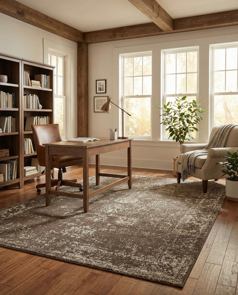 Riviera Elegance Collection Area Rug - Antibes (Brown) Rectangle Brown  lifestyle 25