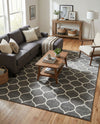 Trellis Mosaic Collection Area Rug -  Pergolatown (Dark Gray) Rectangle Dark Gray  lifestyle 14