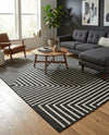 Urban Terrace Collection Area Rug -  Astoria (Black and White) Rectangle Black and White  lifestyle 16
