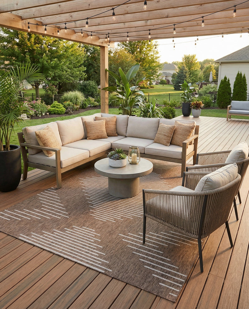Urban Terrace Collection Area Rug -  Chelsea (Brown) Rectangle Brown  lifestyle 11