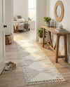Thar Cotton Collection Area Rug - Jaisalmer (White) Runner White  lifestyle 53