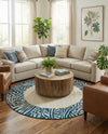 Savannah Escape Collection Area Rug - Serengeti Round Ivory  lifestyle 73