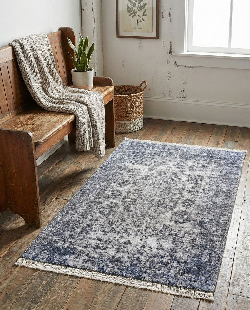 Bazaar Chic Collection Area Rug -  Asilah Rectangle Gray and Blue  lifestyle 8