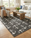 Seaside Haven Rugs Collection Area Rug - Sapphire (Charcoal) Rectangle Charcoal  lifestyle 27