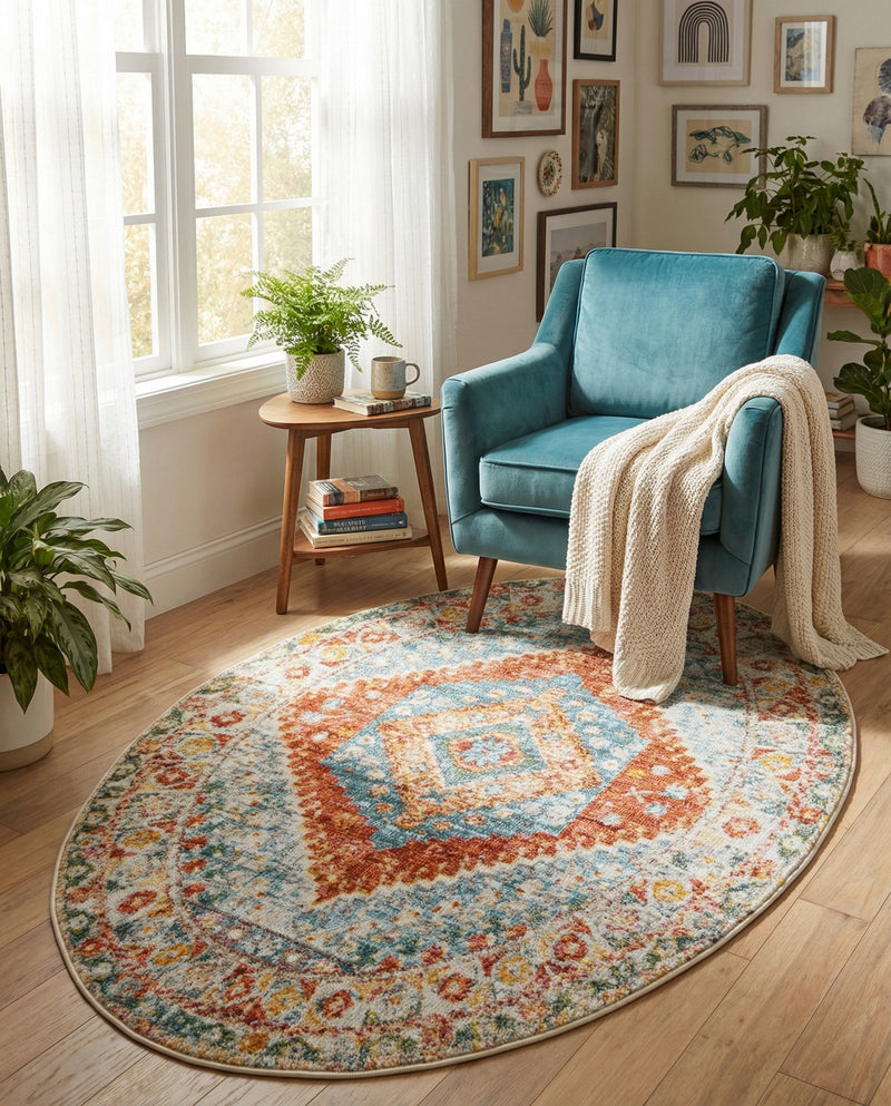 Arcadia Rugs Collection Area Rug -  Xanadu Oval Salmon  lifestyle 67