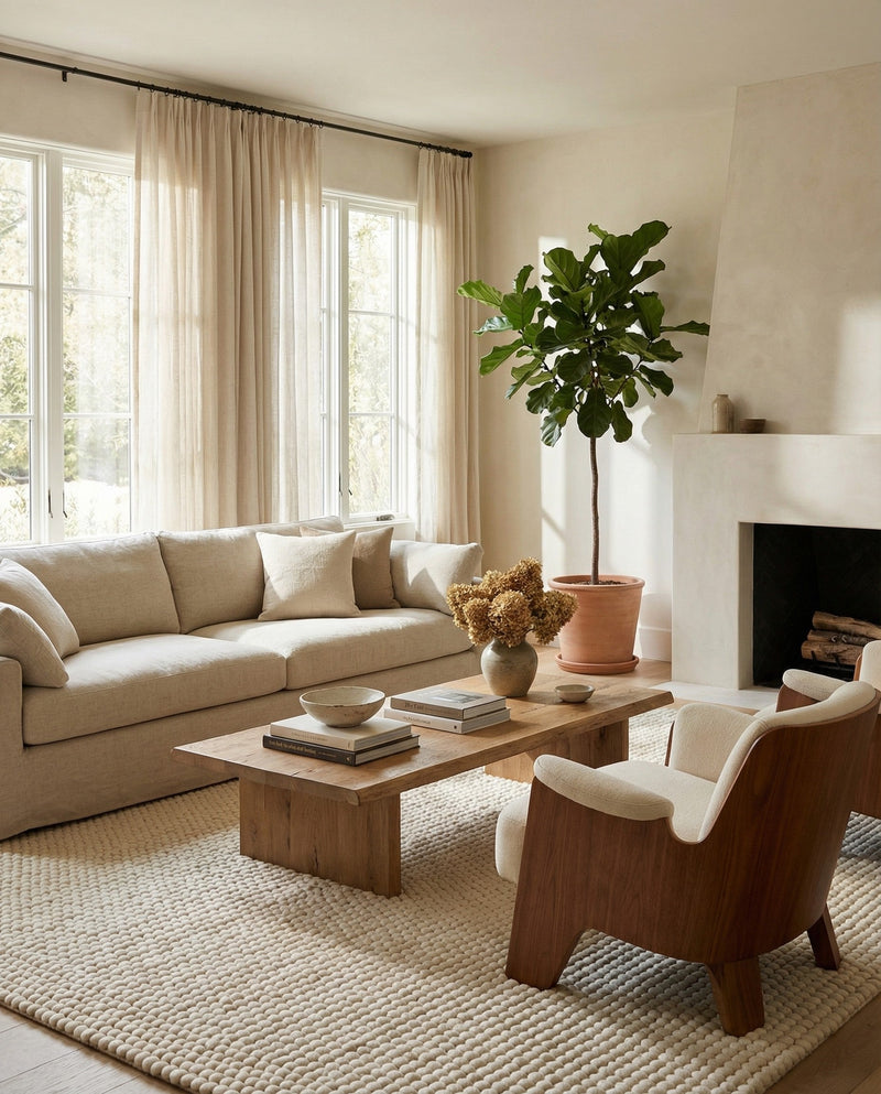 Woolen Sphere Collection Area Rug - Orbsburg (Ivory) Square Ivory  lifestyle 64