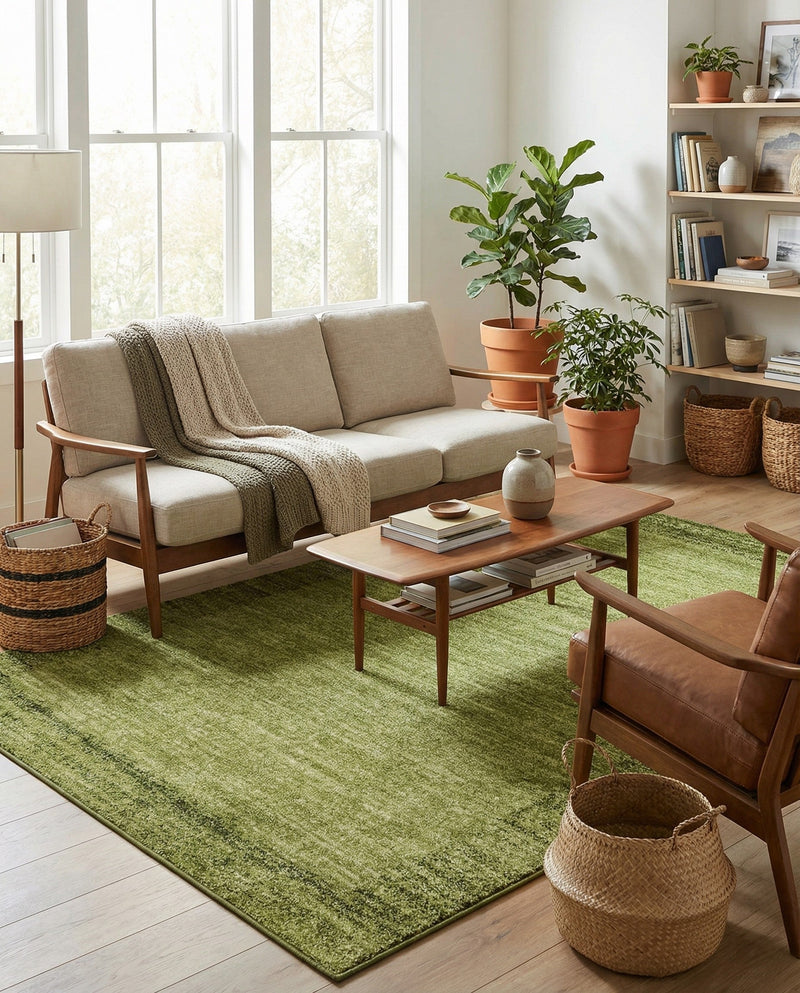 Studio Haven Collection Area Rug -  Conservatory (Light Green) Rectangle Light Green  lifestyle 16