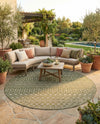 Savannah Pergola Collection Area Rug -  Pergola (Green) Round Green  lifestyle 51
