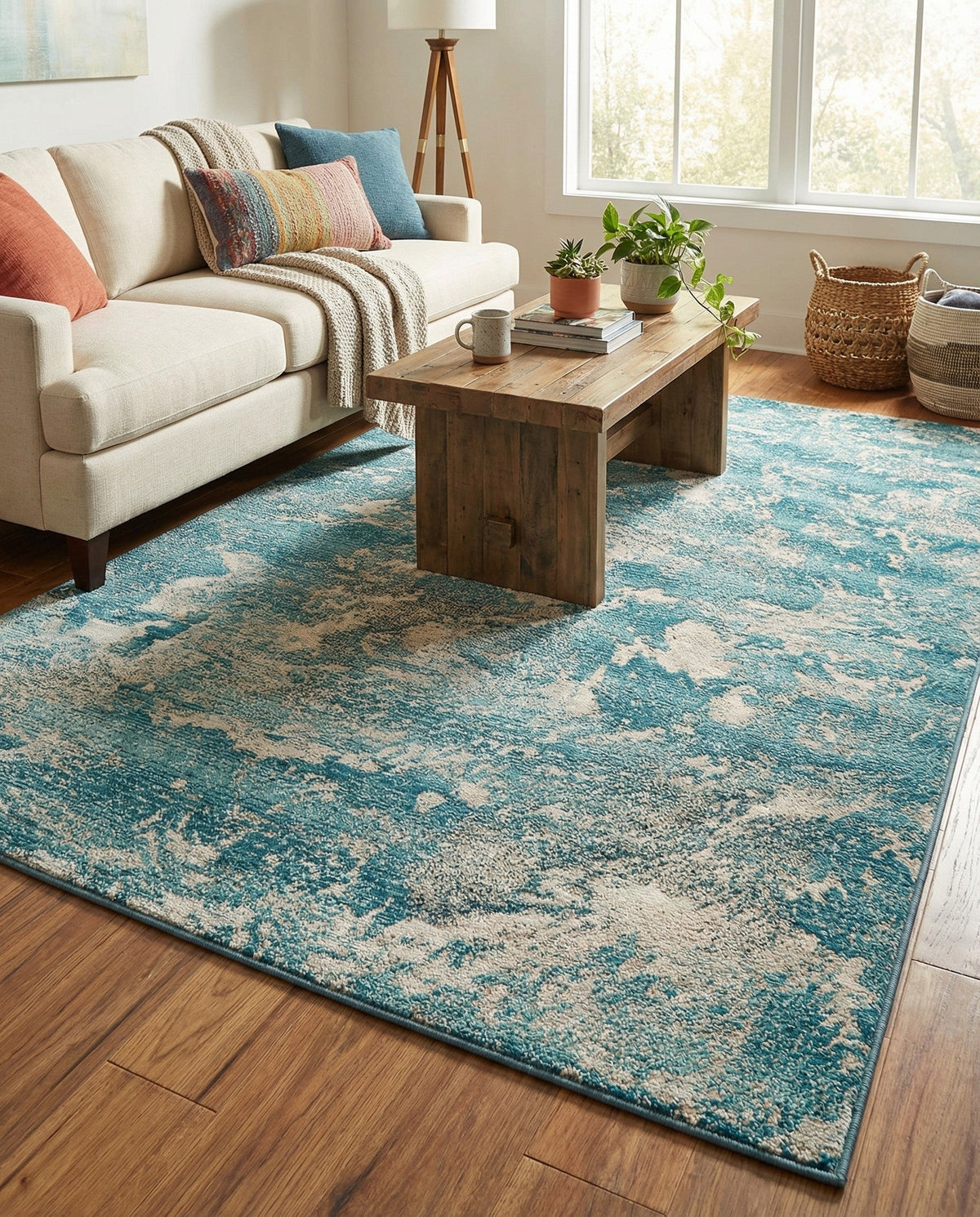 Urban Terrace Collection Area Rug -  Gazebo Rectangle Aqua Blue  lifestyle 11