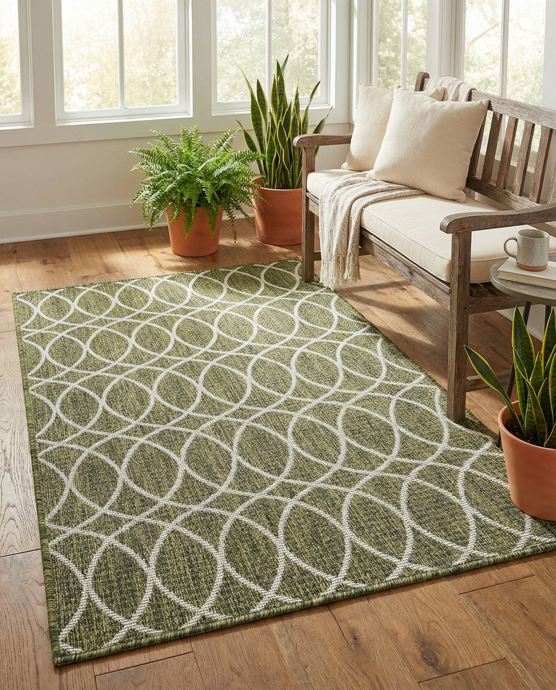 Savannah Pergola Collection Area Rug -  Pavilion (Green) Rectangle Green  lifestyle 6