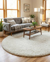 Plush Oasis Collection Area Rug - Serenity (Snow White) Round Snow White  lifestyle 54