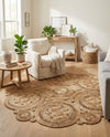 Woven Seaside Jute Collection Area Rug - Whittaker Round Natural  lifestyle 37