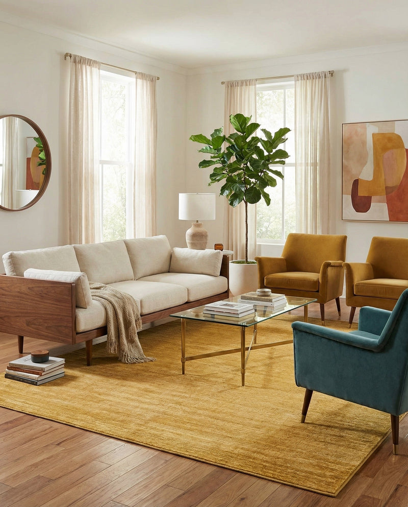 Bloomsbury Elegance Collection Area Rug -  Kensington (Yellow) Rectangle Yellow  lifestyle 9