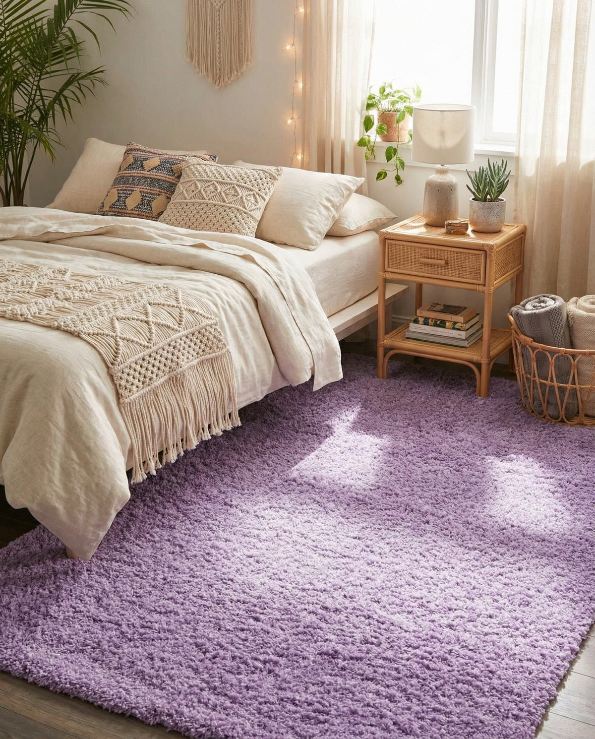 Plush Oasis Collection Area Rug - Serenity (Lilac) Rectangle Lilac  lifestyle 10