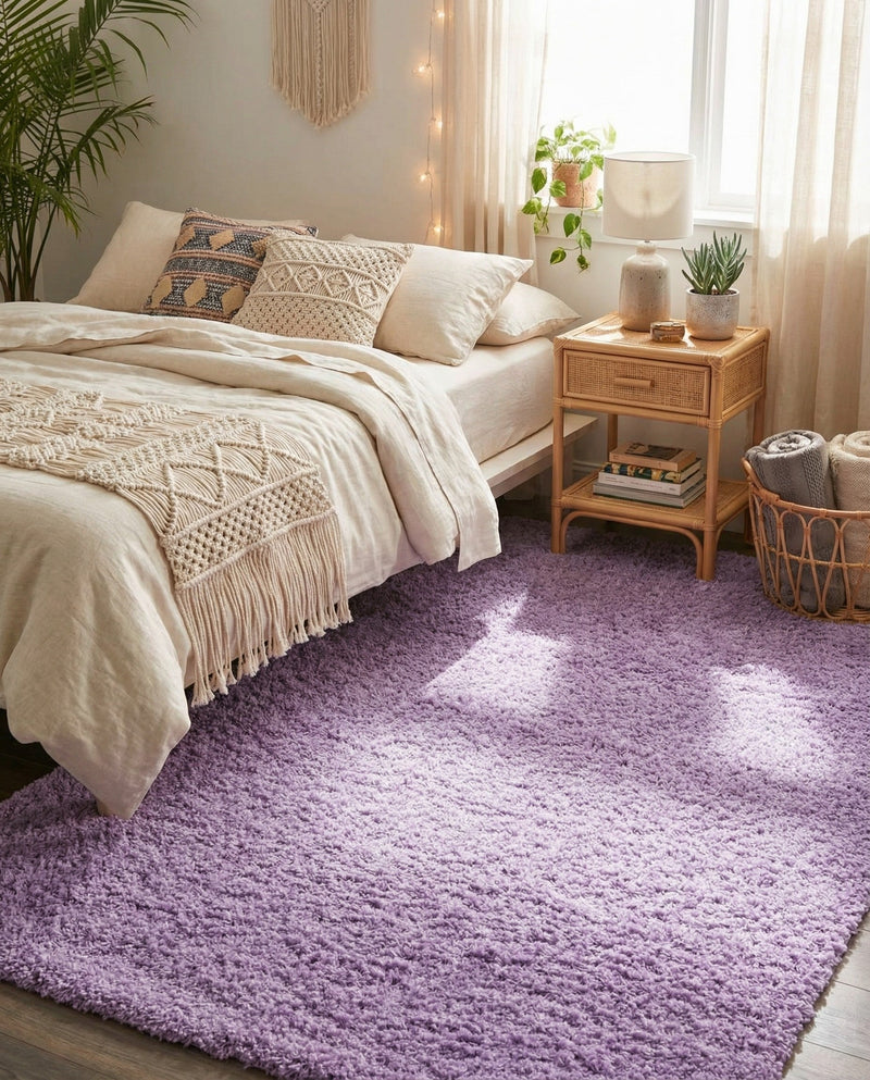 Plush Oasis Collection Area Rug - Serenity (Lilac) Rectangle Lilac  lifestyle 10