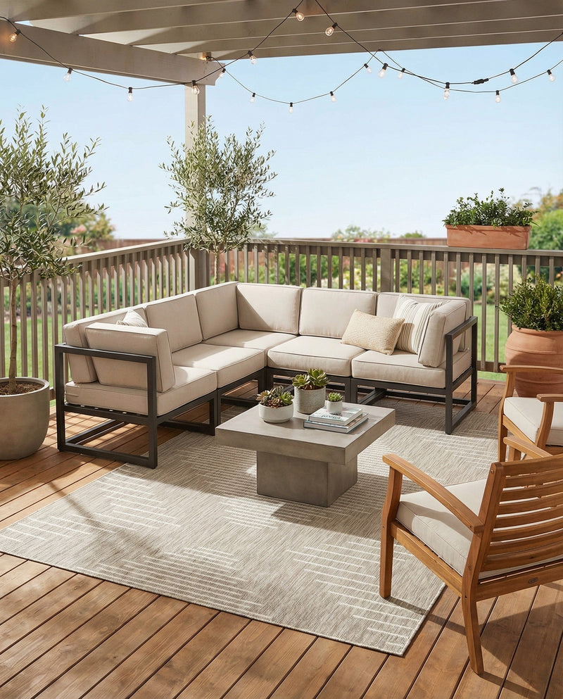 Urban Terrace Collection Area Rug -  Chelsea (Gray) Rectangle Gray  lifestyle 25