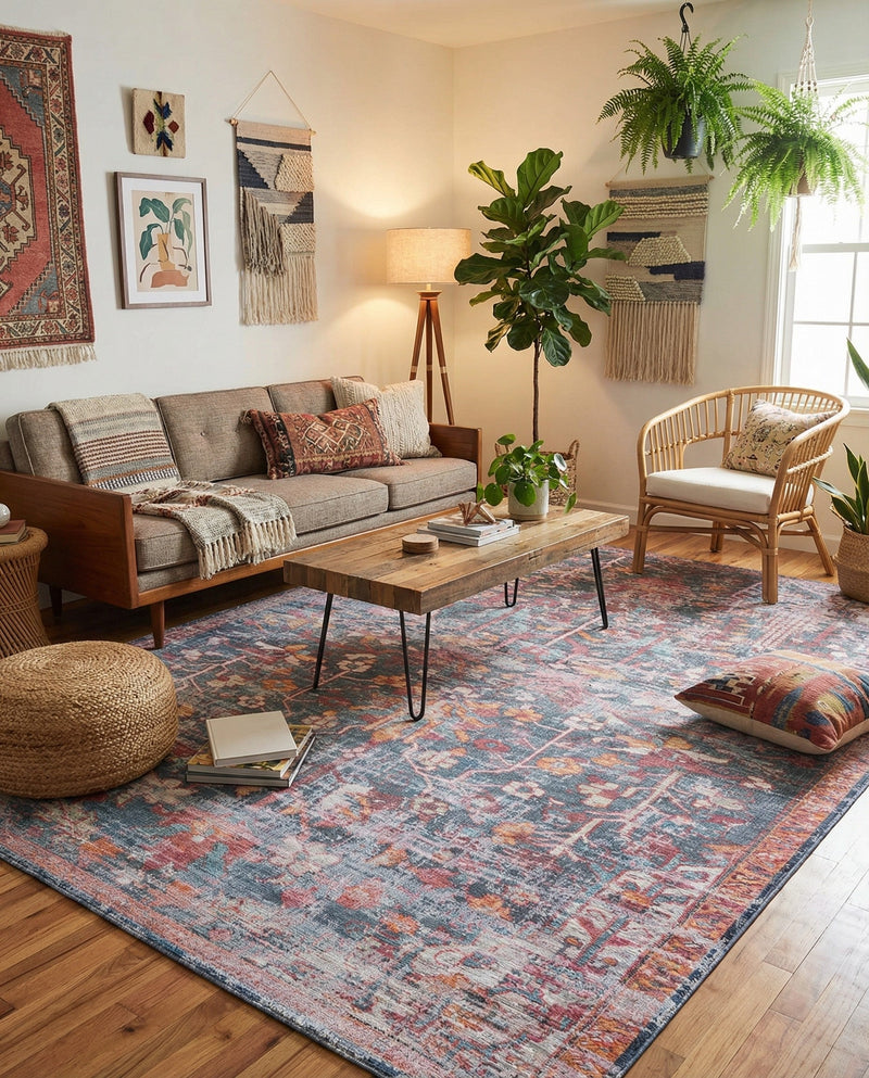 Zahara Oasis Collection Area Rug -  Nador Rectangle Navy Blue  lifestyle 5