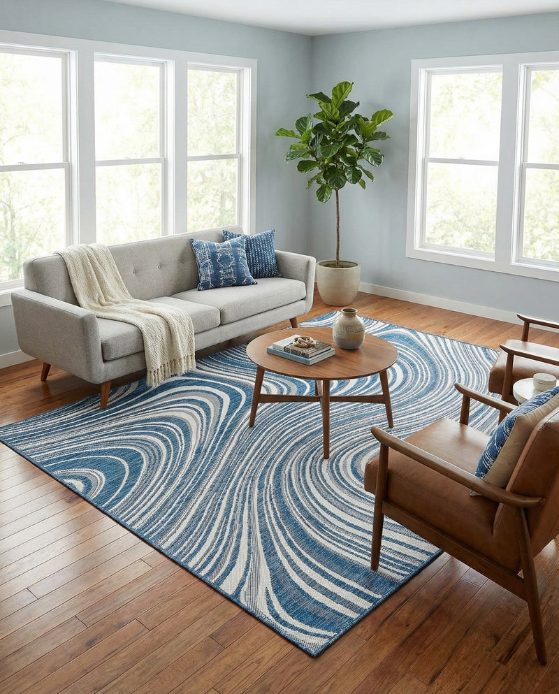 Urban Terrace Collection Area Rug - Soho Rectangle Blue  lifestyle 11